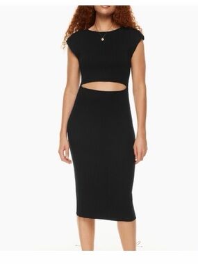 Aritzia Wilfred Cutout Black Knit Dress
